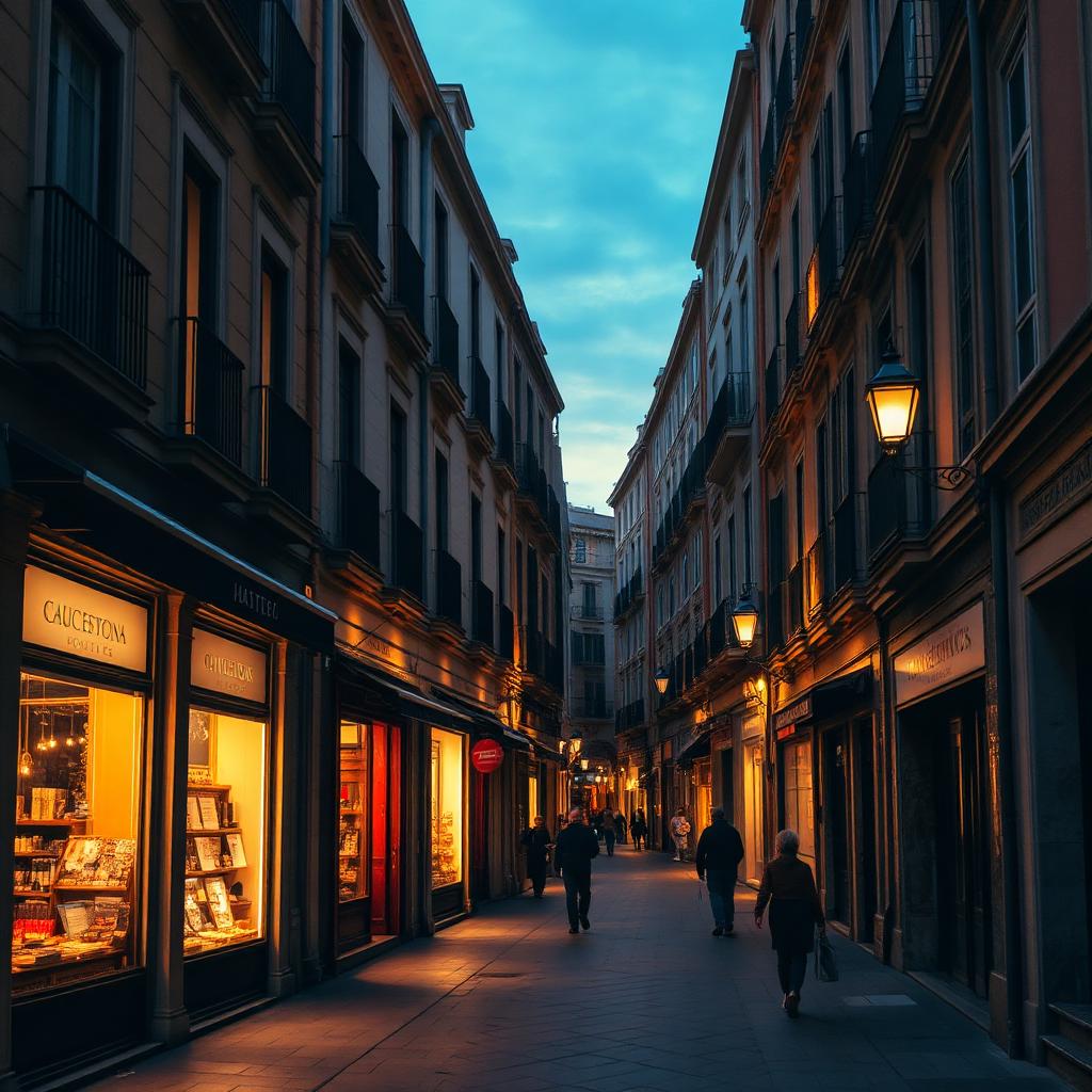 Calle Platería de Murcia al atardecer