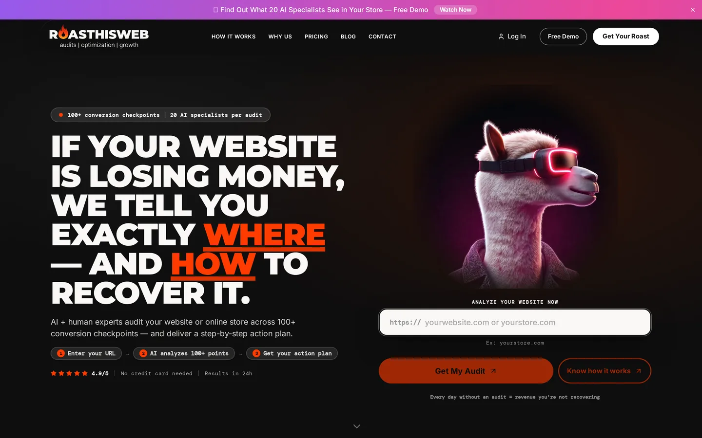 Portada de Roasthisweb: auditoría de conversión para webs y ecommerce