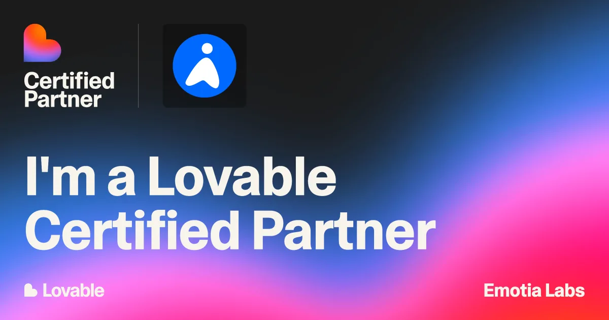 Emotia Labs, Lovable Certified Partner y Expert Website Builder